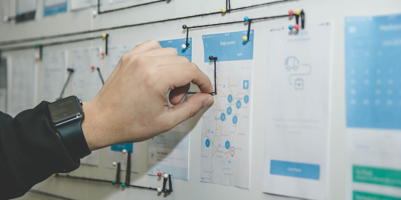 User experience wireframes and interface design sketches